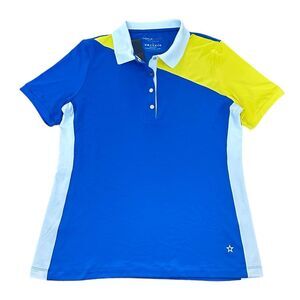 Lohla Sport Filippa Short Sleeve Polo Top Tennis Pickleball Blue, L, New
